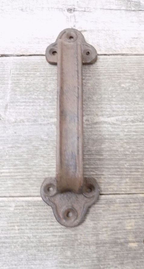 2 HUGE Cast Iron Antique Style RUSTIC Barn Handle Gate Pull Shed Door Handles 