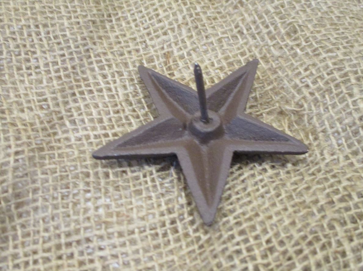 Cast Iron Star Nail Rustic Xtra-Large 5" Wide Home Decor 0170-02109 Set of 6 